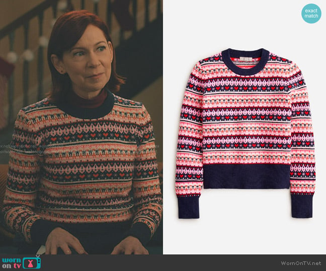 J. Crew Shrunken Fair Isle Crewneck Sweater worn by Elsbeth Tascioni (Carrie Preston) on Elsbeth