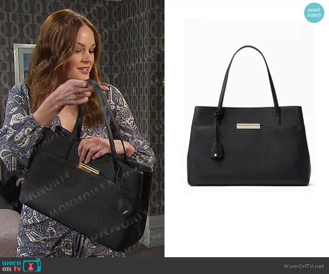 Kate Spade Maiden Way Saffiano Zuri Bag worn by Stephanie Johnson (Abigail Klein) on Days of our Lives