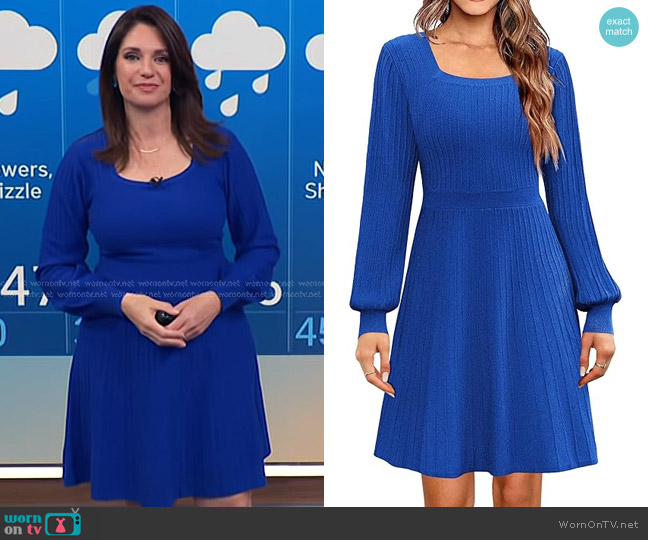 LOOBIS at Amazon Square Neck Knit Mini Sweater Dress worn by Maria Larosa on Today