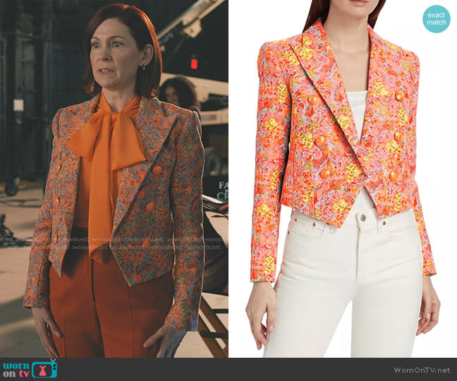 L'Agence Lila Boxy Blazer in Orange Multi Floral worn by Elsbeth Tascioni (Carrie Preston) on Elsbeth