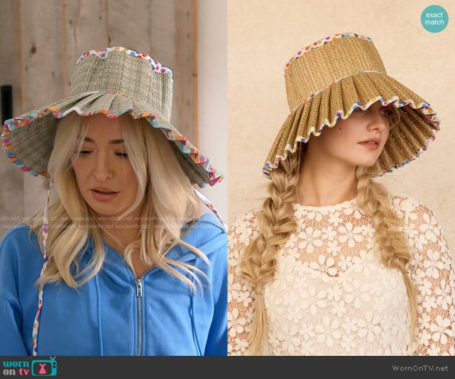 Lorna Murray Luxe Capri Hat in Polka Rainbow worn by Erika Jayne on The Real Housewives of Beverly Hills