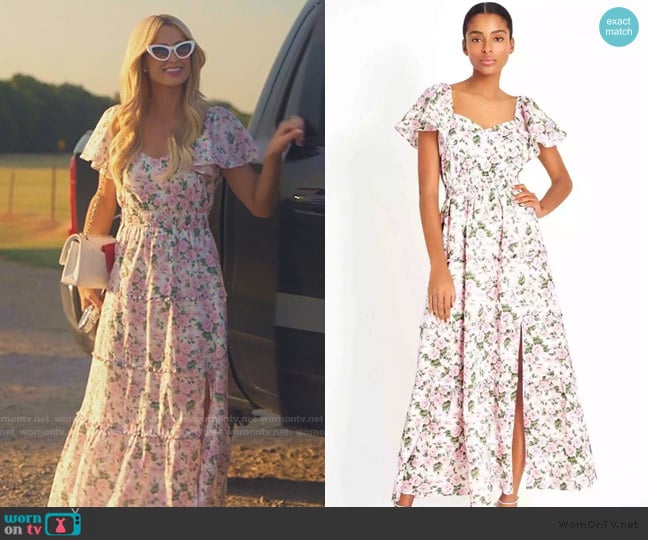 LoveShackFancy Liberty Charo Dress worn by Paris Hilton on Paris and Nicole The Encore