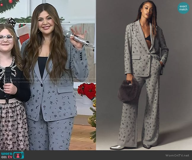 Maeve Beaded Single-Breasted Blazer and Pants worn by Hillary Scott on Today