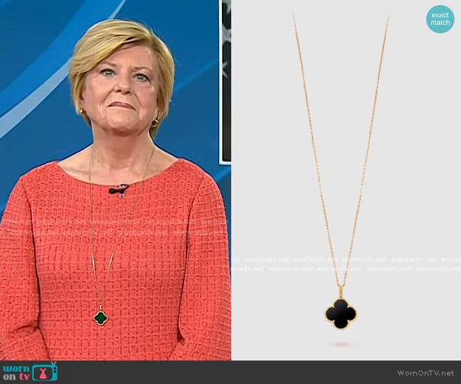 Van Cleef & Arpels Magic Alhambra long necklace worn by Anne Thompson on Today
