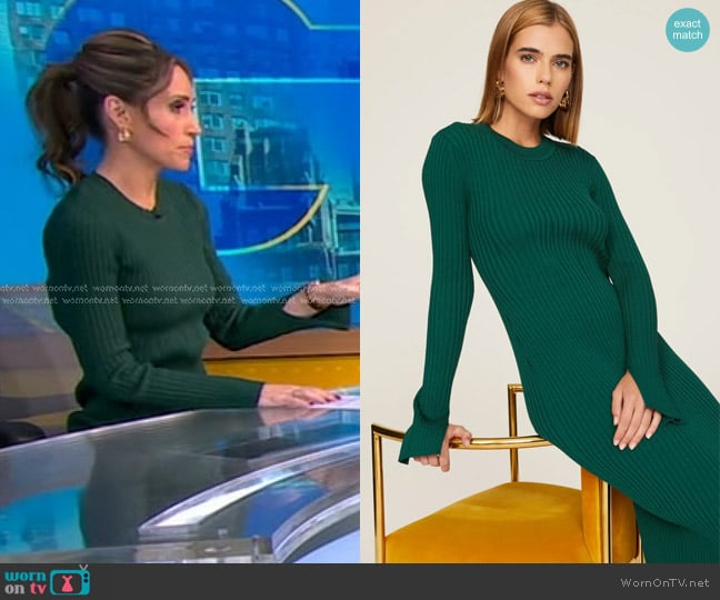 Marina Moscone Collective Midi Sweater Dress worn by Rhiannon Ally on Good Morning America