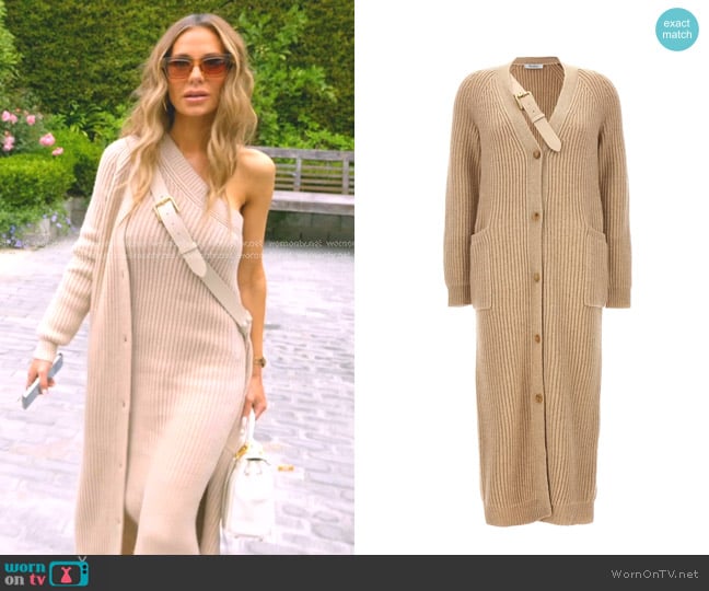 Max Mara Sumatra Buttoned Long-Sleeved Cardigan worn by Dorit Kemsley on The Real Housewives of Beverly Hills