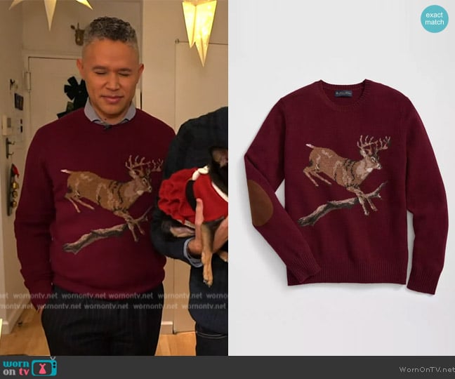 Dr. García-Mathews’ deer graphic sweater on The Drew Barrymore Show