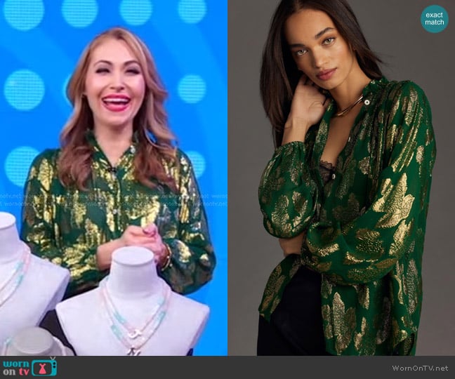 Mille Francesca Blouse worn by Lori Bergamotto on Good Morning America