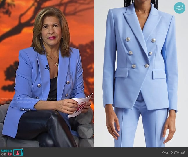 Veronica Beard Miller Double Breasted Dickey Jacket in Hydrangea worn by Hoda Kotb on Today