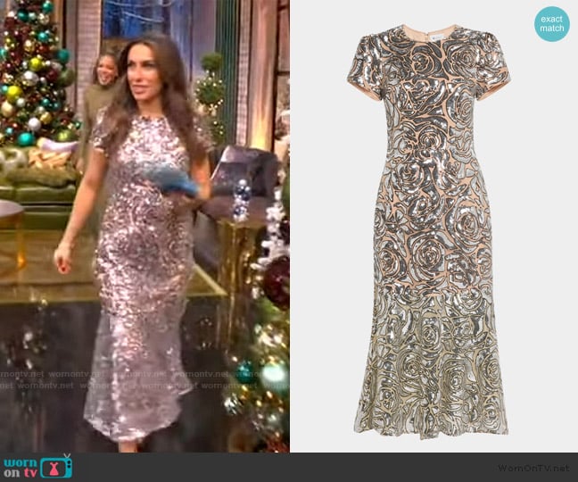 Milly Tahlia Rose Sequins Midi Dress worn by Alyssa Farah Griffin on The View