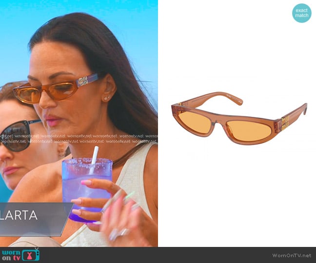 Miu Miu 07ZS Rectangular Sunglasses worn by Lisa Barlow on The Real Housewives of Salt Lake City