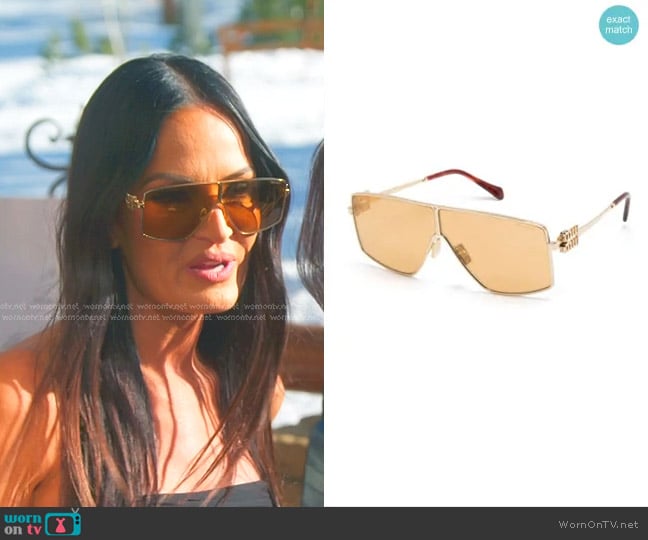 Miu Miu Oversize-frame Sunglasses worn by Lisa Barlow on The Real Housewives of Salt Lake City