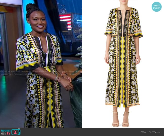 Temperley London Odyssey Midi Dress worn by Janai Norman on Good Morning America