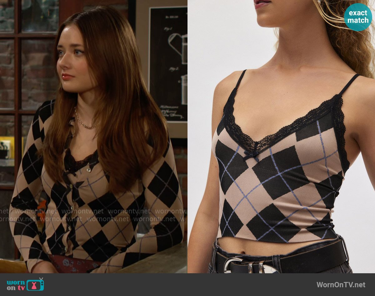 Out From Under at Urban Outfitters Jacquard Seamless Tank Top worn by Faith Newman (Reylynn Caster) on The Young and the Restless