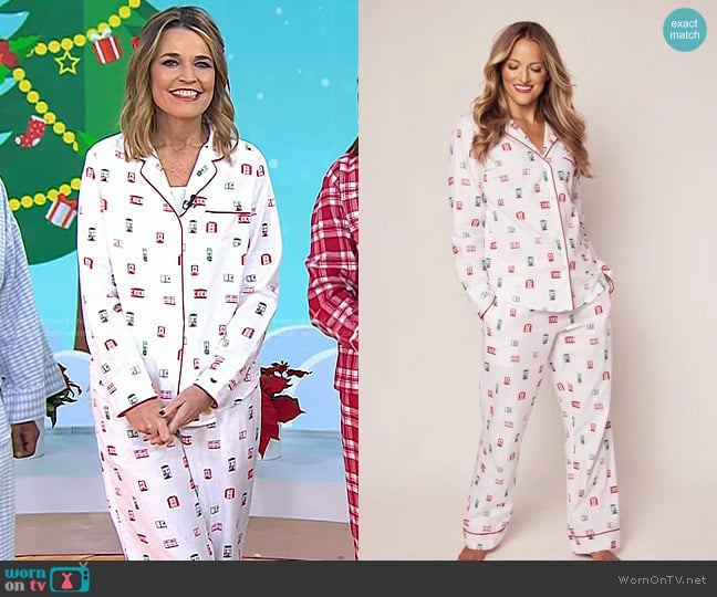 Petite Plume x Maisonette Night Before Christmas Pajama Set worn by Savannah Guthrie on Today