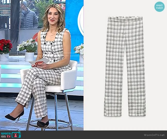 Zara Plaid Textured Pants worn by Andrea Lavinthal on Today