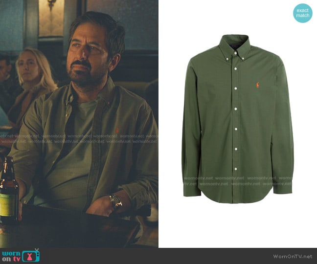 Paul’s green button down shirt on No Good Deed