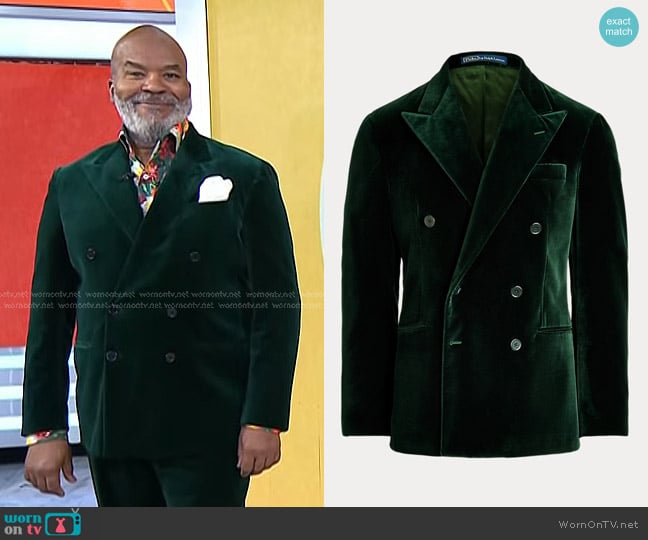 Ralph Lauren Polo Tailored Velvet Blazer worn by David Alan Grier on Today