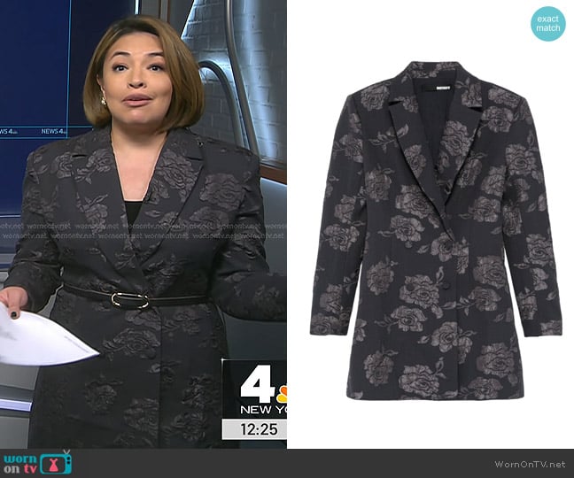 Rotate Birger Christensen 3D Flower Blazer Mini Dress worn by Gilma Avalos on NBC News Daily