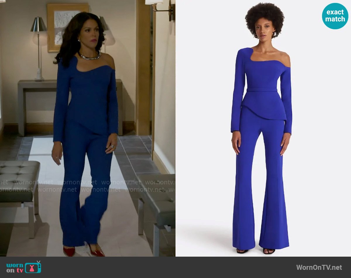 Safiyaa Aime Azure Blue Top worn by Dani Dupree (Karla Mosley) on Beyond the Gates