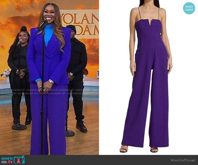 Sergio Hudson Sculpted Wide-Leg Jumpsuit worn by Yolanda Adams on Today