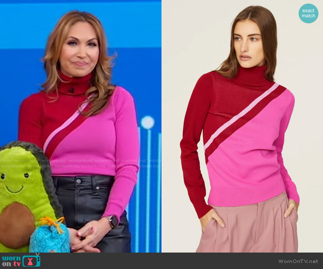 Saunders Collective Colorblock Sweater worn by Lori Bergamotto on Good Morning America