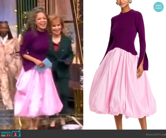 Simkhai Kenlie Mock Neck Midi Dress worn by Sunny Hostin on The View