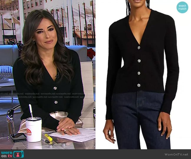 Veronica Beard Solene Cashmere Cardigan worn by Kaylee Hartung on Today