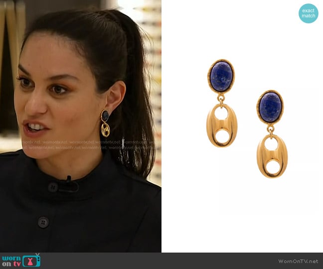 Sylvia Toledano Chain Neo Clip-On Drop Earrings worn by Donna Farizan on Today