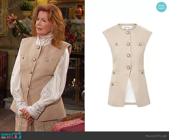 Veronica Beard Tamara Vest worn by Maggie Horton (Suzanne Rogers) on Days of our Lives