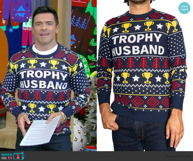 Mark’s trophy husband Christmas sweater on Live with Kelly