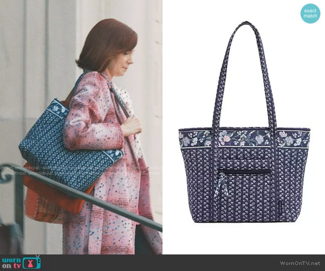 Vera Bradley Cotton Vera Tote Bag in Perennial Buds worn by Elsbeth Tascioni (Carrie Preston) on Elsbeth