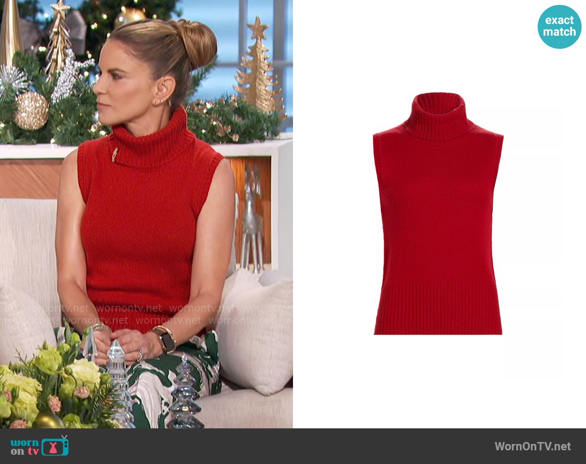 Veronica Beard Mazzy Cashmere Turtleneck Shell worn by Natalie Morales on The Talk