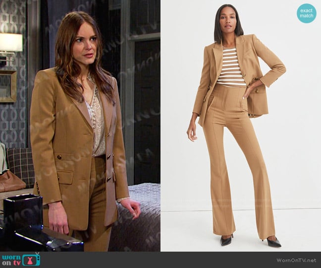 Veronica Beard Terre Dickey Jacket and Tindaya Pant worn by Stephanie Johnson (Abigail Klein) on Days of our Lives