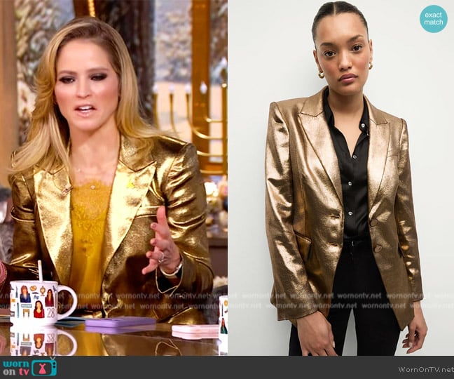 Veronica Beard Izara Dickey Jacket worn by Sara Haines on The View