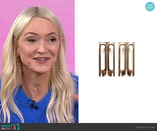 Victoria Beckham Frame Stud Earrings worn by Zanna Roberts Rassi on Today