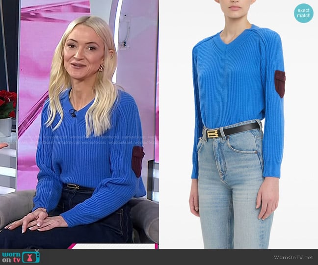 Victoria Beckham V-neck Jumper worn by Zanna Roberts Rassi on Today