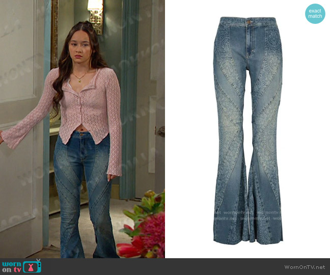 We The Free Mermaid Mid-Rise Flare Jeans worn by Sophia Choi (Madelyn Kientz) on Days of our Lives