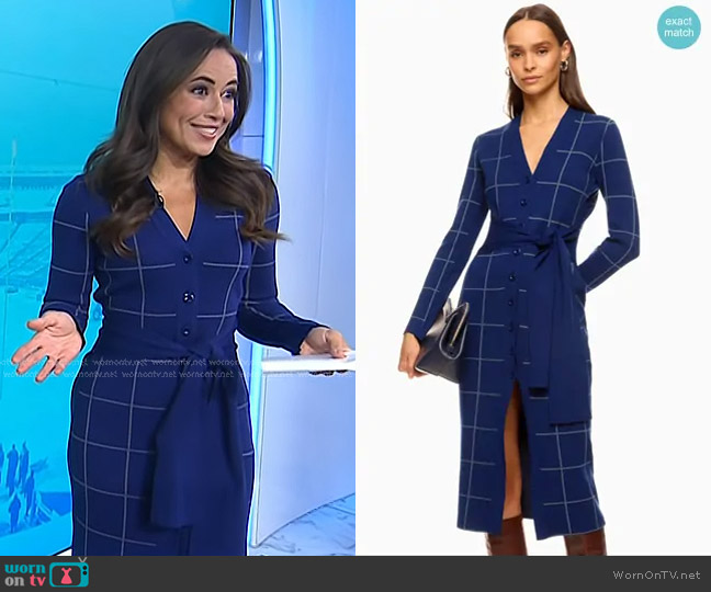 Toccin x RTR Windowpane Cardigan Dress worn by Kaylee Hartung on Today