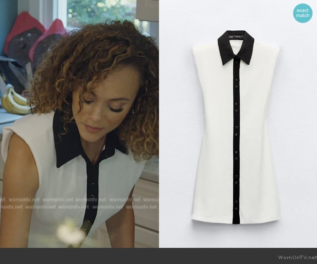 Zara Sleeveless Shoulder Pad Mini Dress worn by Ashley Darby on The Real Housewives of Potomac