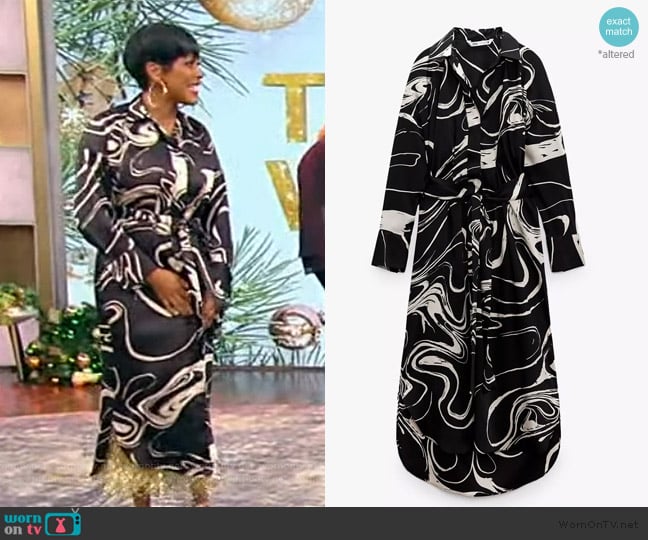 Zara Printed Shirt Dress worn by Tamron Hall on Tamron Hall Show