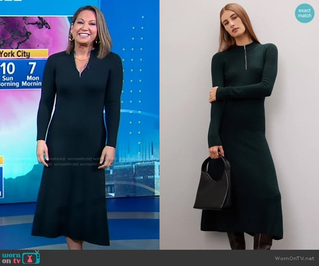 Jason Wu Collective Zip Up Sweater Dress worn by Ginger Zee on Good Morning America