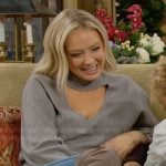 Abby’s grey cutout sweater on The Young and the Restless