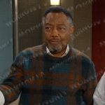 Abe’s plaid mohair sweater on Days of our Lives