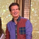 Adam Glassman’s colorblock check shirt on The View