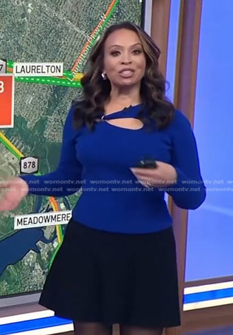 Adelle's blue cutout sweater on Today