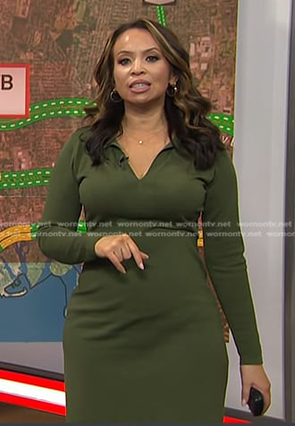 Adelle's green collared sweater dress on Today