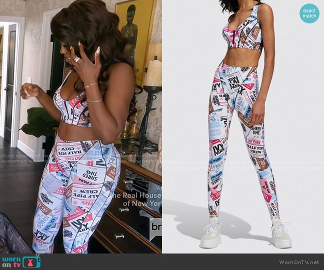 Adidas x Ivy Park Medium-Support Ski Tag Bra and Leggings worn by Bozoma Saint John on The Real Housewives of Beverly Hills