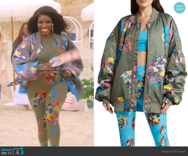 Adidas x Ivy Park Reversible Satin Bomber Jacket worn by Bozoma Saint John on The Real Housewives of Beverly Hills