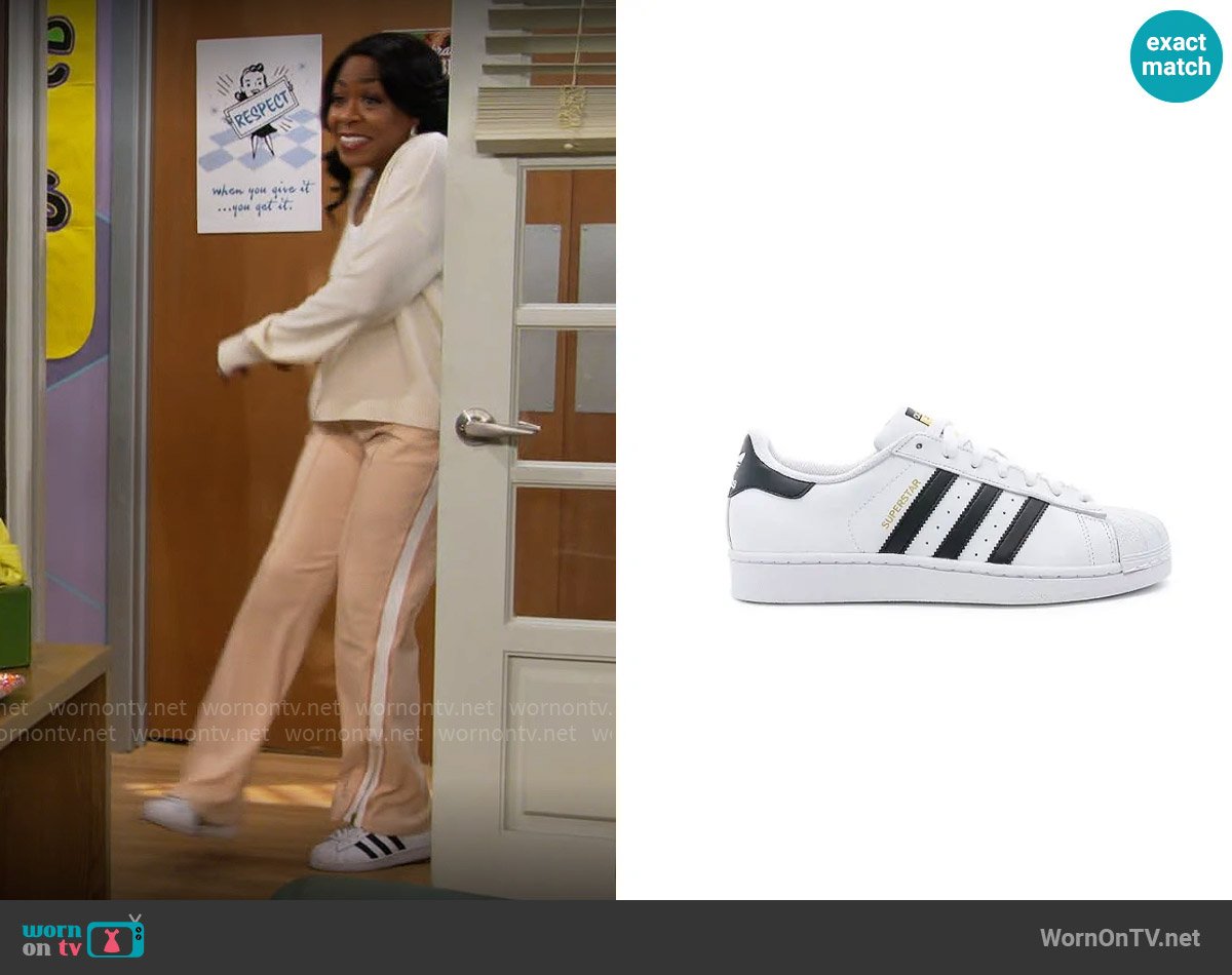 Adidas Superstar Sneakers worn by Tina Butler (Tichina Arnold) on The Neighborhood